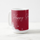 Happy Holidays – Festive Winter Ruby Red Mug Koffiemok (Voorkant links)
