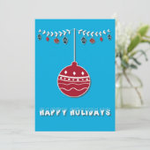 Happy holidays flat greeting card kaart (Staand voorkant)