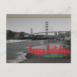 Happy Holidays from California Postcard Feestdagenkaart