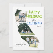 Happy Holidays from California Two Photo Card Feestdagenkaart (Voorkant)