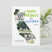 Happy Holidays from California Two Photo Card Feestdagenkaart (Staand voorkant)