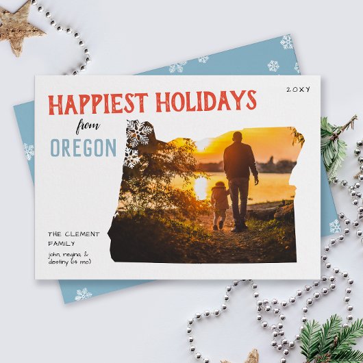 Happy Holidays from Oregon Photo Card Feestdagenkaart