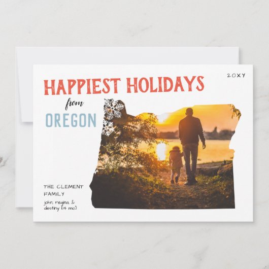 Happy Holidays from Oregon Photo Card Feestdagenkaart (Voorkant)