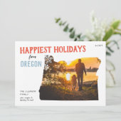 Happy Holidays from Oregon Photo Card Feestdagenkaart (Staand voorkant)