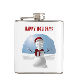 Happy Holidays. Funny skull-head snowman Heupfles