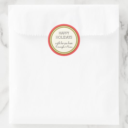 Happy Holidays Gift Label Template (Tas)