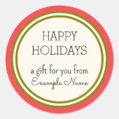 Happy Holidays Gift Label Template (Voorkant)