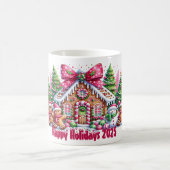Happy Holidays Gingerbread House Christmas Mug Koffiemok (Center)
