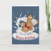 Happy Holidays Gingerbread Man in Milk Kaart (Voorkant)