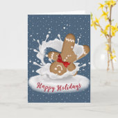 Happy Holidays Gingerbread Man in Milk Kaart (Gele Bloem)