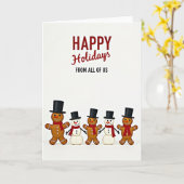 Happy Holidays Gingerbread Snowmen Card Kaart (Gele Bloem)