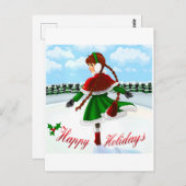 Happy Holidays Girl Briefkaart (Voorkant / Achterkant)