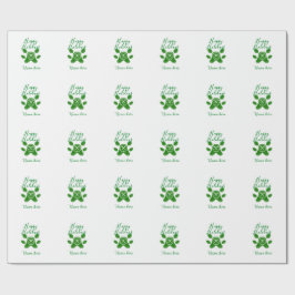 Happy holidays green dog pet paw candy cane animal cadeaupapier