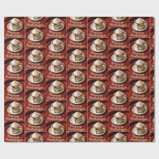 Happy Holidays Hot Cocoa On a Blanket Cadeaupapier (Vlak)