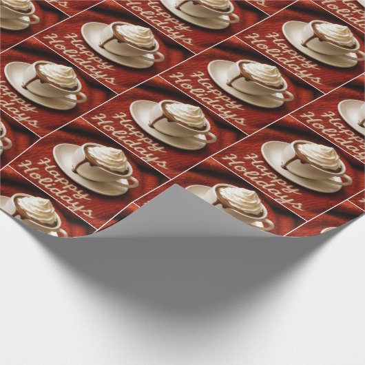 Happy Holidays Hot Cocoa On a Blanket Cadeaupapier (Hoek)
