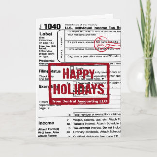 Happy Holidays Income Tax Form  Feestdagen Kaart