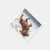 Happy Holidays Irish Setter Snow Angel Servet (Hoek)