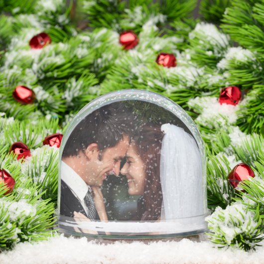 Happy Holidays Just Married Photo Sneeuwbol