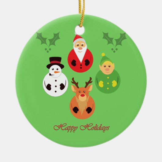 Happy Holidays! Keramisch Ornament (Voorkant)