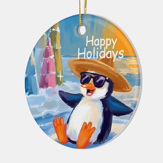 "Happy Holidays" Keramisch Ornament (Links)