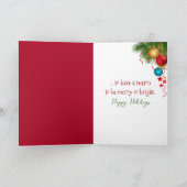Happy Holidays Martini and Candy Cane Feestdagen Kaart (Binnen)