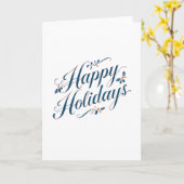 Happy Holidays Merry Christmas Family New Year Kaart (Gele Bloem)