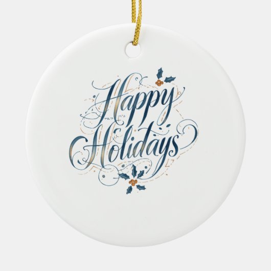 Happy Holidays Merry Christmas Family New Year Keramisch Ornament (Voorkant)