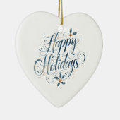 Happy Holidays Merry Christmas Family New Year Keramisch Ornament (Rechts)