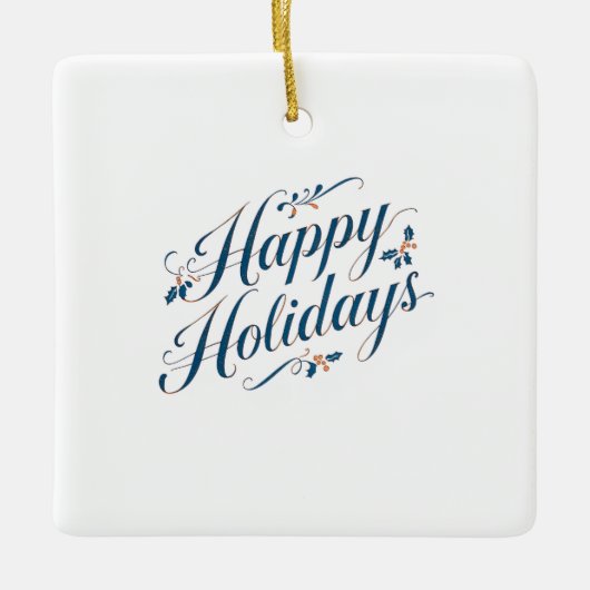 Happy Holidays Merry Christmas Family New Year Keramisch Ornament (Voorkant)