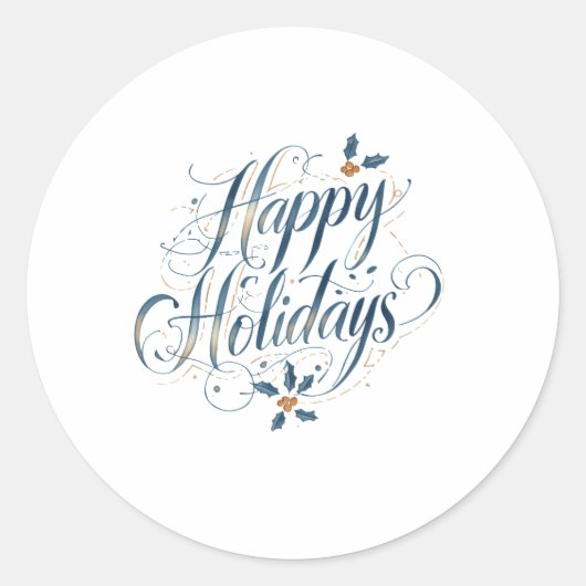 Happy Holidays Merry Christmas Family New Year Ronde Sticker (Voorkant)
