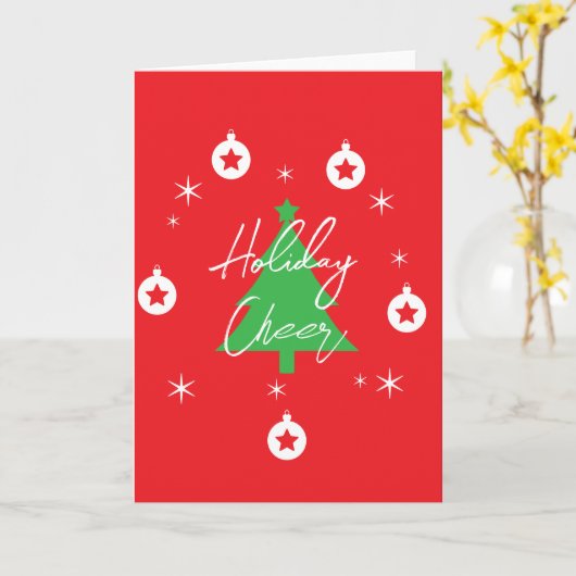 Happy Holidays Merry Christmas New Year Kaart (Gele Bloem)