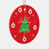 Happy Holidays Merry Christmas New Year Keramisch Ornament (Rechts)