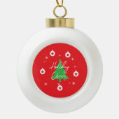 Happy Holidays Merry Christmas New Year Keramische Bal Ornament (Voorkant)