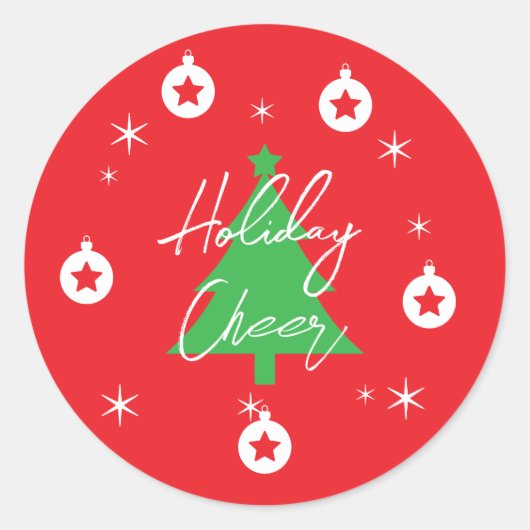 Happy Holidays Merry Christmas New Year Ronde Sticker (Voorkant)