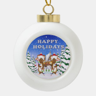 Happy Holiday's Mice Keramische Ball Ornamenten