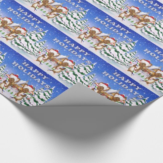 Happy Holiday's Mice Wrapping Paper Cadeaupapier (Hoek)