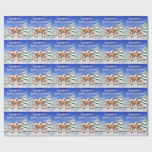 Happy Holiday's Mice Wrapping Paper Cadeaupapier (Vlak)