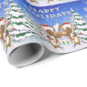 Happy Holiday's Mice Wrapping Paper Cadeaupapier (Rol Hoek)