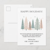 Happy Holidays Minimalist Boho Forest Trees Feestdagenkaart (Voorkant / Achterkant)