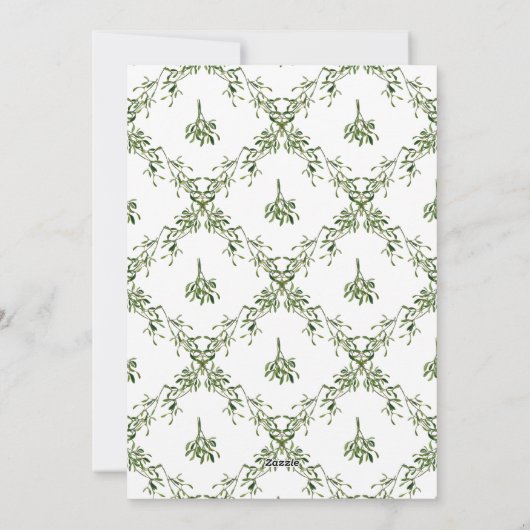 Happy Holidays Mistletoe Red Bow Family Photo Feestdagenkaart (Achterkant)