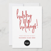 Happy Holidays Modern Minimal Business Feestdagenkaart (Voorkant)