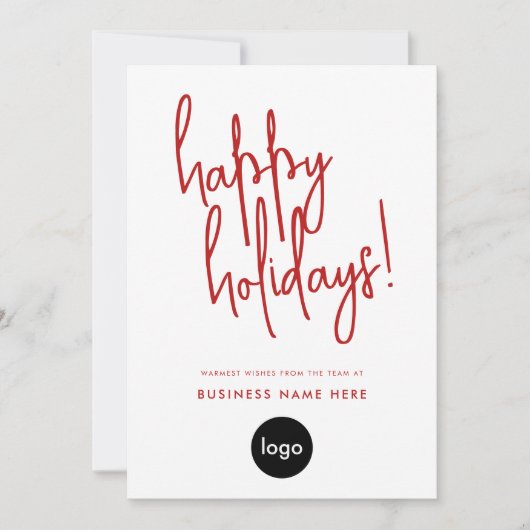Happy Holidays Modern Minimal Business Feestdagenkaart (Voorkant)