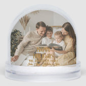 Happy Holidays Modern Script Personalized Photo Sneeuwbol (Voorkant)