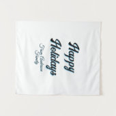 Happy holidays name family gifts stylish retro boh wandkleed (Voorkant (horizontaal))