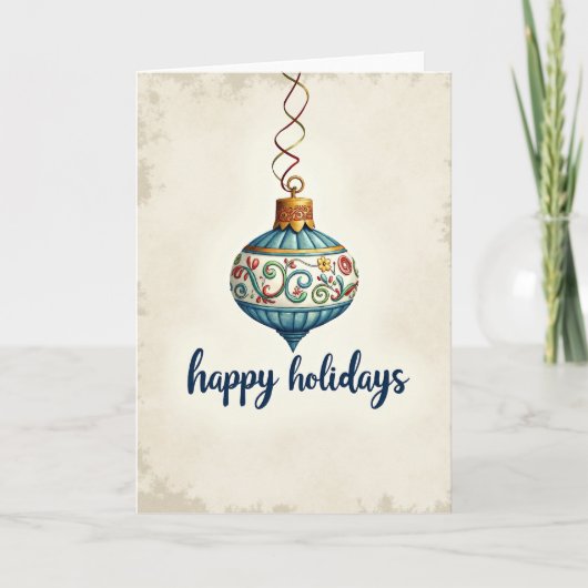 Happy Holidays Ornament Card Kaart (Voorkant)