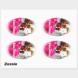 Happy Holidays Ovale Sticker