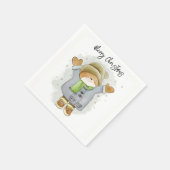 Happy Holidays Paper Napkins Cat Kitten Snow  Servet (Hoek)