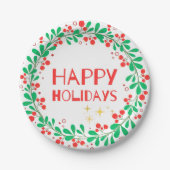 Happy Holidays Papieren Bordje (Voorkant)