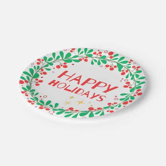 Happy Holidays Papieren Bordje (Gekanteld)