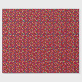 Happy Holidays Pattern Red Christmas Cadeaupapier (Vlak)